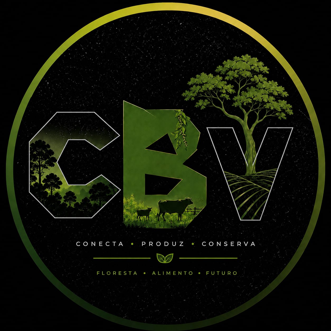Emblema Conexão Beraverde — Conecta, Produz, Conserva